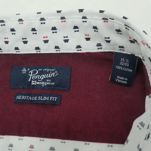 Original Penguin Heritage Slim Fit Button Up Shirt - Picture 2 of 11